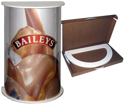 modular MDF & alumunum construction, digital graphics, easy assembly