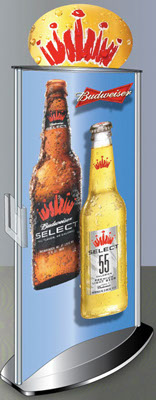 MDF base, ,digitally printed  graphics, modular aluminum poles, header, 3-D effect